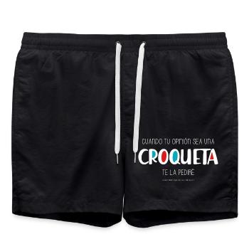 Croquette (dark) - Swim Trunks - black - Front - AI Model Male 185 light (185cm)