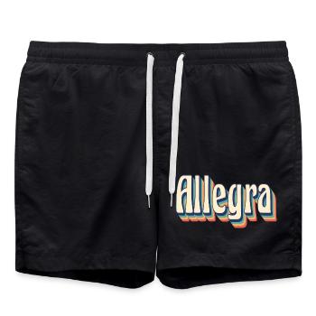 Allegra Retro Vintage T-Shirt Gift T-Shirt - Swim Trunks - black - Front - AI Model Male 185 light (185cm)