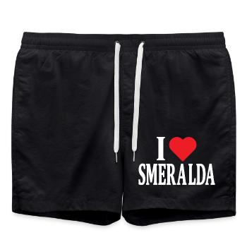t-shirt I love Smeralda t-shirt idée cadeau - Short de bain - noir - Devant - AI Model Male 185 light (185cm)