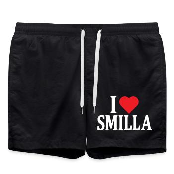 T-Shirt I love Smilla T-Shirt Geschenkidee - Badeshorts - Schwarz - Vorne - AI Model Male 185 light (185cm)