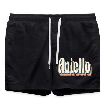Aniello t-shirt retro vintage t-shirt gift - Swim Trunks - black - Front - AI Model Male 185 light (185cm)