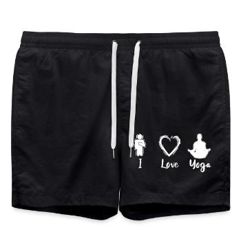 J’adore le yoga - Short de bain - noir - Devant - AI Model Male 185 light (185cm)