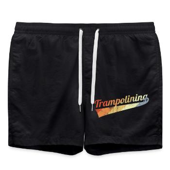 Saut de trampoline vintage - Short de bain - noir - Devant - AI Model Male 185 light (185cm)