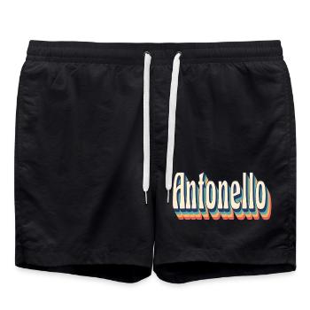 Antonello retro vintage t-shirt t-shirt gift - Swim Trunks - black - Front - AI Model Male 185 light (185cm)