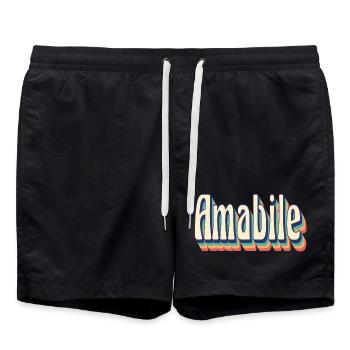 Vintage Retro Lovely T-Shirt Gift T-Shirt - Swim Trunks - black - Front - AI Model Male 185 light (185cm)
