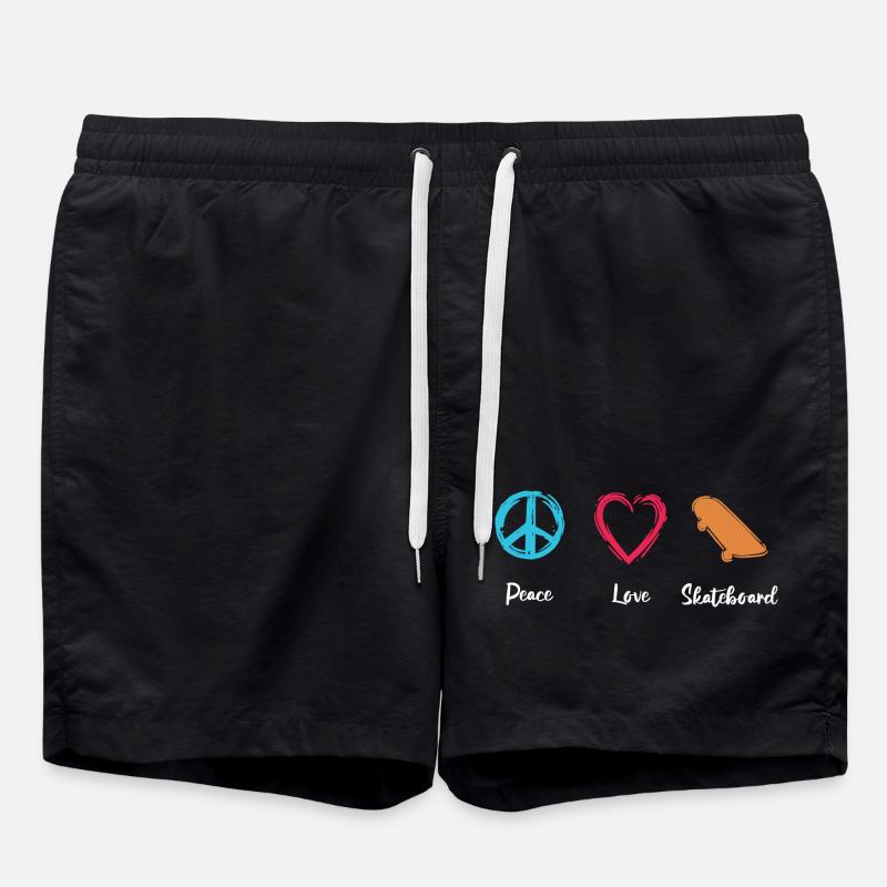 Planche à roulettes Peace Love - Short de bain - noir