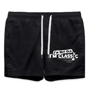 musique classique, dictons amusants, musiciens, orchestre - Short de bain - noir - Devant - AI Model Male 185 light (185cm)