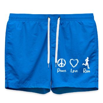 Peace Love Run - Swim Trunks - cobalt blue - Front