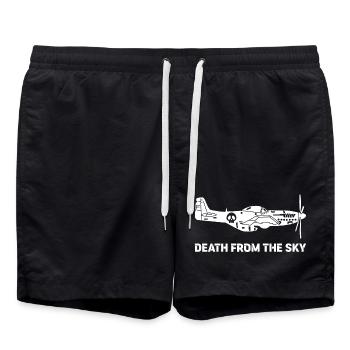 Avion de combat vintage (blanc) - Short de bain - noir - Devant - AI Model Male 185 light (185cm)