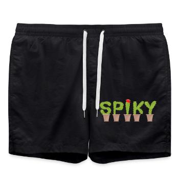 Cactus épineux - Thé de cactus - Short de bain - noir - Devant - AI Model Male 185 light (185cm)