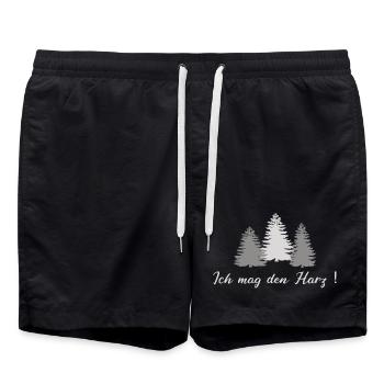Ich mag den Harz -Tannen - Badeshorts - Schwarz - Vorne - AI Model Male 185 light (185cm)