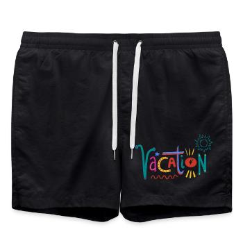 Bunte Valentinstag-Kunst mit Herzmotiven - Badeshorts - Schwarz - Vorne - AI Model Male 185 light (185cm)