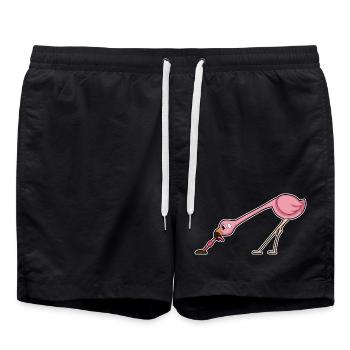 Ver flamant rose - Short de bain - noir - Devant - AI Model Male 185 light (185cm)