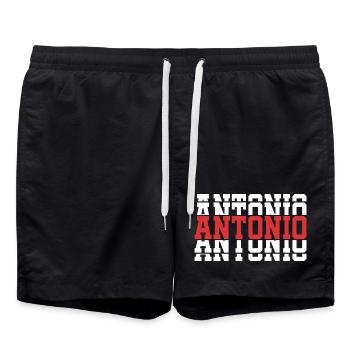 t-shirt Antonio t-shirt gift idea stacked text - Swim Trunks - black - Front - AI Model Male 185 light (185cm)