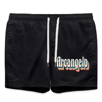 Vintage rétro archange T-Shirt cadeau T-Shirt - Short de bain - noir - Devant - AI Model Male 185 light (185cm)