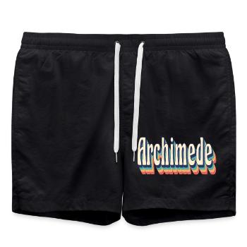 Vintage Retro Archimede T-Shirt Gift T-Shirt - Swim Trunks - black - Front - AI Model Male 185 light (185cm)
