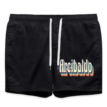 Vintage Retro Arcibaldo T-Shirt Gift T-Shirt - Swim Trunks - black - Front - AI Model Male 185 light (185cm)