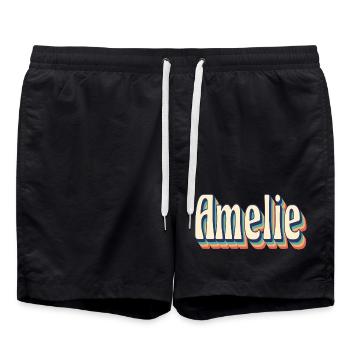 Vintage Retro Amelie T-Shirt Geschenk T-Shirt - Badeshorts - Schwarz - Vorne - AI Model Male 185 light (185cm)