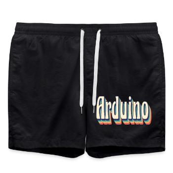 Arduino t-shirt retro vintage t-shirt - Swim Trunks - black - Front - AI Model Male 185 light (185cm)