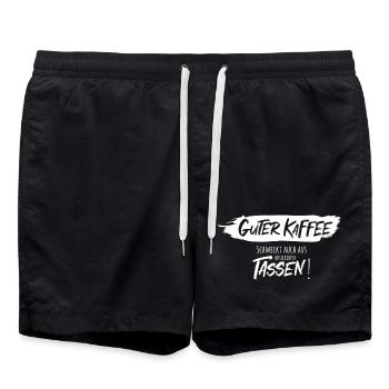 Guter Kaffee Schmeckt Auch Aus Hässlichen Tassen - Badeshorts - Schwarz - Vorne - AI Model Male 185 light (185cm)