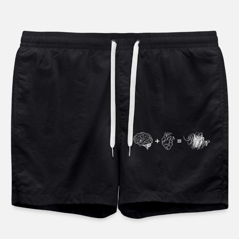 Brain Heart Fusion - Swim Trunks - black