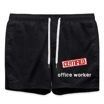 Office Worker - Swim Trunks - black - Front - AI Model Male 185 light (185cm)