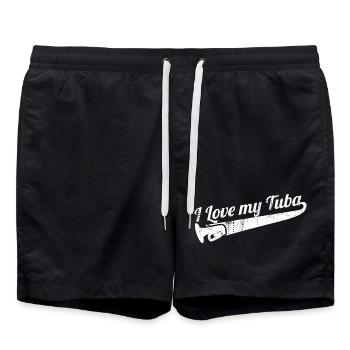 I love my tuba - Swim Trunks - black - Front - AI Model Male 185 light (185cm)
