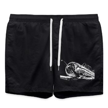 Airplane - Swim Trunks - black - Front - AI Model Male 185 light (185cm)