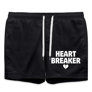 beau gosse, casanova, heart breaker - Short de bain - noir - Devant - AI Model Male 185 light (185cm)