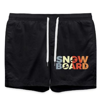 Snowboard Liebhaber - Badeshorts - Schwarz - Vorne - AI Model Male 185 light (185cm)