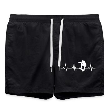 Skater Herzschlag - Badeshorts - Schwarz - Vorne - AI Model Male 185 light (185cm)
