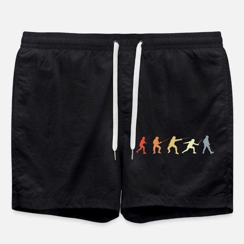 Fencer positions - Swim Trunks - black