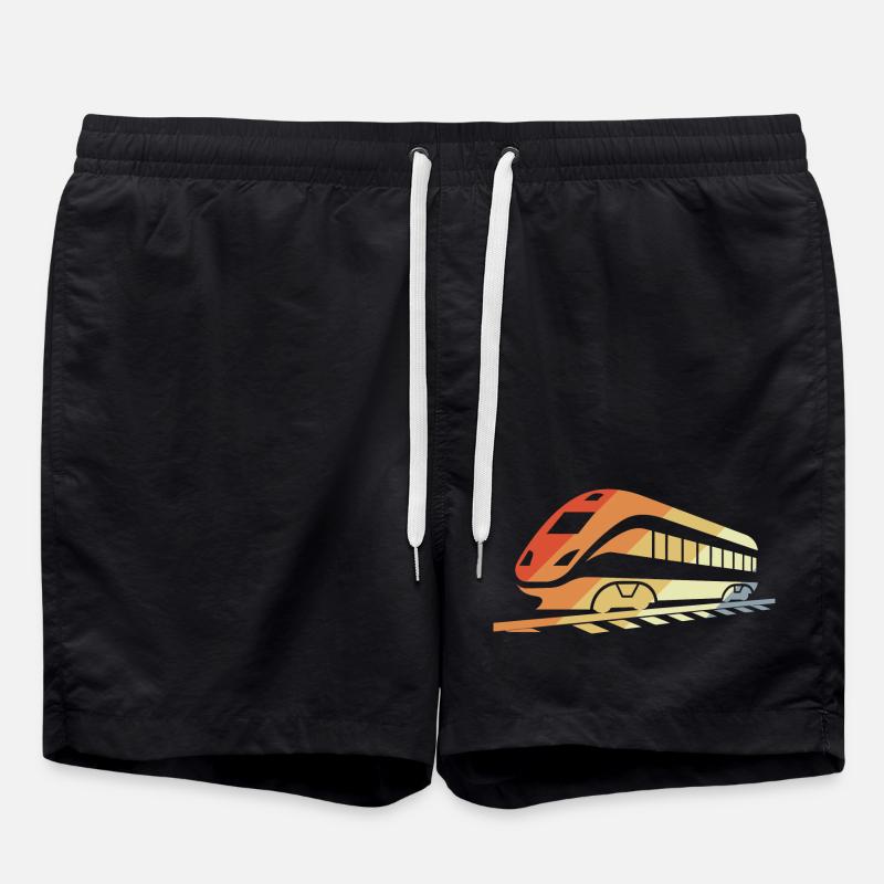 Railway Retro Style - Swim Trunks - black