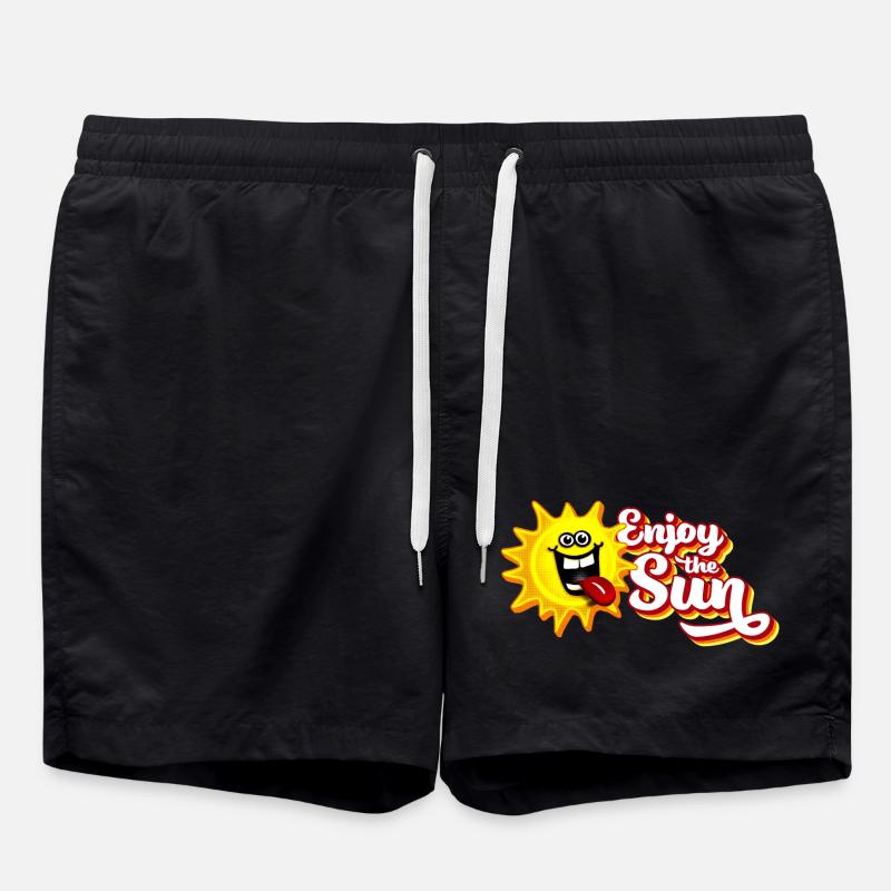 Enjoy the sun / Summer feeling / Retro-Look - Badeshorts - Schwarz