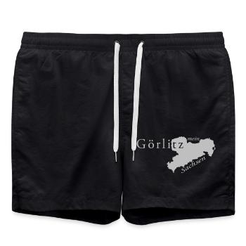 Görlitz - Mein Sachsen - Heimatstadt - Badeshorts - Schwarz - Vorne - AI Model Male 185 light (185cm)