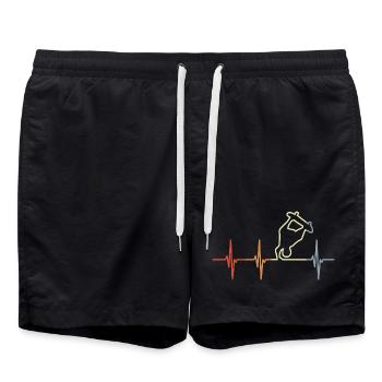 Skateboarder Kardiogramm - Badeshorts - Schwarz - Vorne - AI Model Male 185 light (185cm)