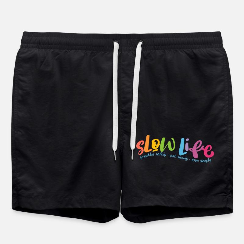 Langsames Leben - Badeshorts - Schwarz