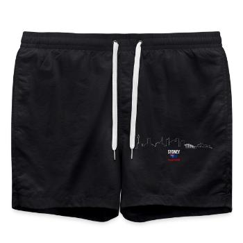 Sydney Skyline Line Art Australie - Short de bain - noir - Devant - AI Model Male 185 light (185cm)