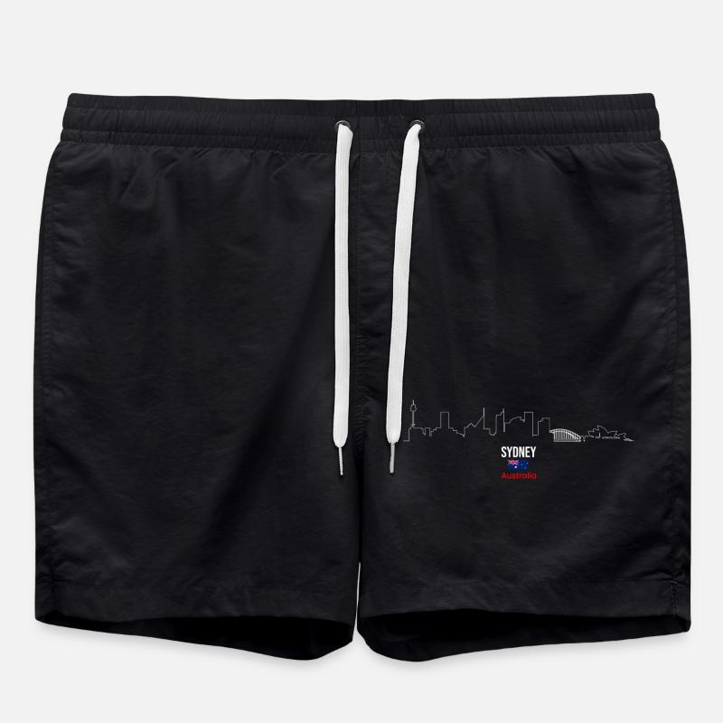 Sydney Skyline Line Art Australie - Short de bain - noir