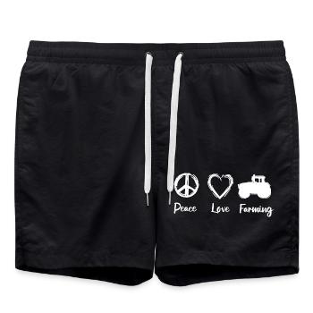 Paix Amour Agriculture - Short de bain - noir - Devant - AI Model Male 185 light (185cm)