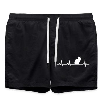 Battement de cœur de chat - Short de bain - noir - Devant - AI Model Male 185 light (185cm)