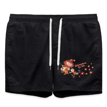 Glückssterne für Dich - Badeshorts - Schwarz - Vorne - AI Model Male 185 light (185cm)
