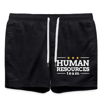 Personalabteilung - Badeshorts - Schwarz - Vorne - AI Model Male 185 light (185cm)