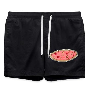 Autocollant Motif Pizza - Short de bain - noir - Devant - AI Model Male 185 light (185cm)