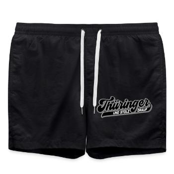 Les Thuringiens et la fierté | Les couleurs peuvent être changées - Short de bain - noir - Devant - AI Model Male 185 light (185cm)