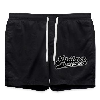 Pfälzer und Stolz drauf | Farben änderbar - Badeshorts - Schwarz - Vorne - AI Model Male 185 light (185cm)
