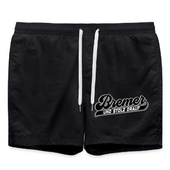 Bremer und Stolz drauf | Farben änderbar - Badeshorts - Schwarz - Vorne - AI Model Male 185 light (185cm)