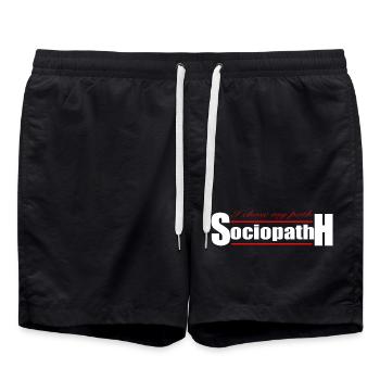 Soziopath - Badeshorts - Schwarz - Vorne - AI Model Male 185 light (185cm)