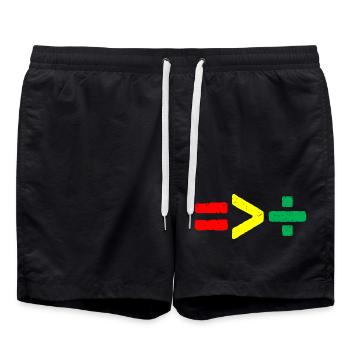 Die Gleichheit von Juneteenth ist größer als die Division 1865 - Badeshorts - Schwarz - Vorne - AI Model Male 185 light (185cm)