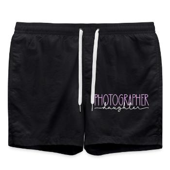 Fotograf stolze Tochter süßes Geschenk - Badeshorts - Schwarz - Vorne - AI Model Male 185 light (185cm)